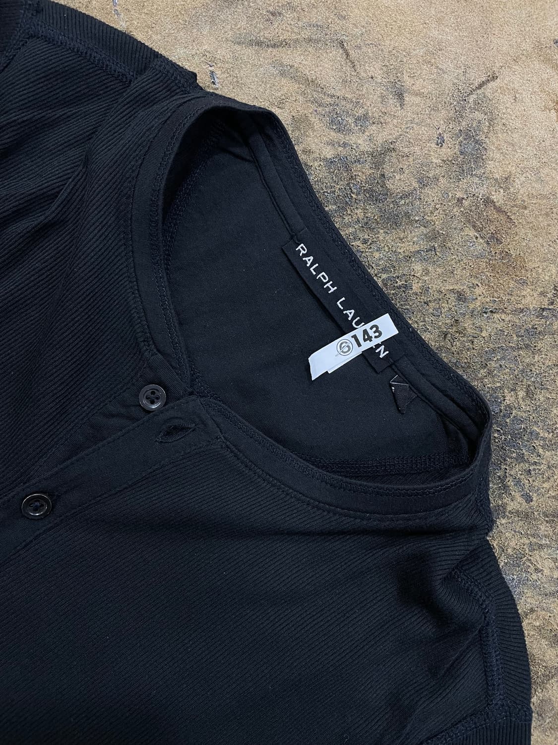 폴로랄프로렌(블랙라벨)/블랙 헨리넥 긴팔티 상품이미지3