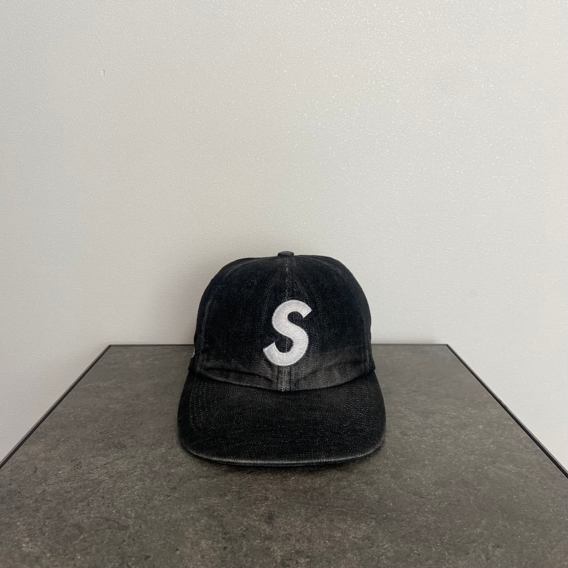 (OS) 슈프림 S로고 볼캡 모자 코듀라 데님 블랙 상품이미지1