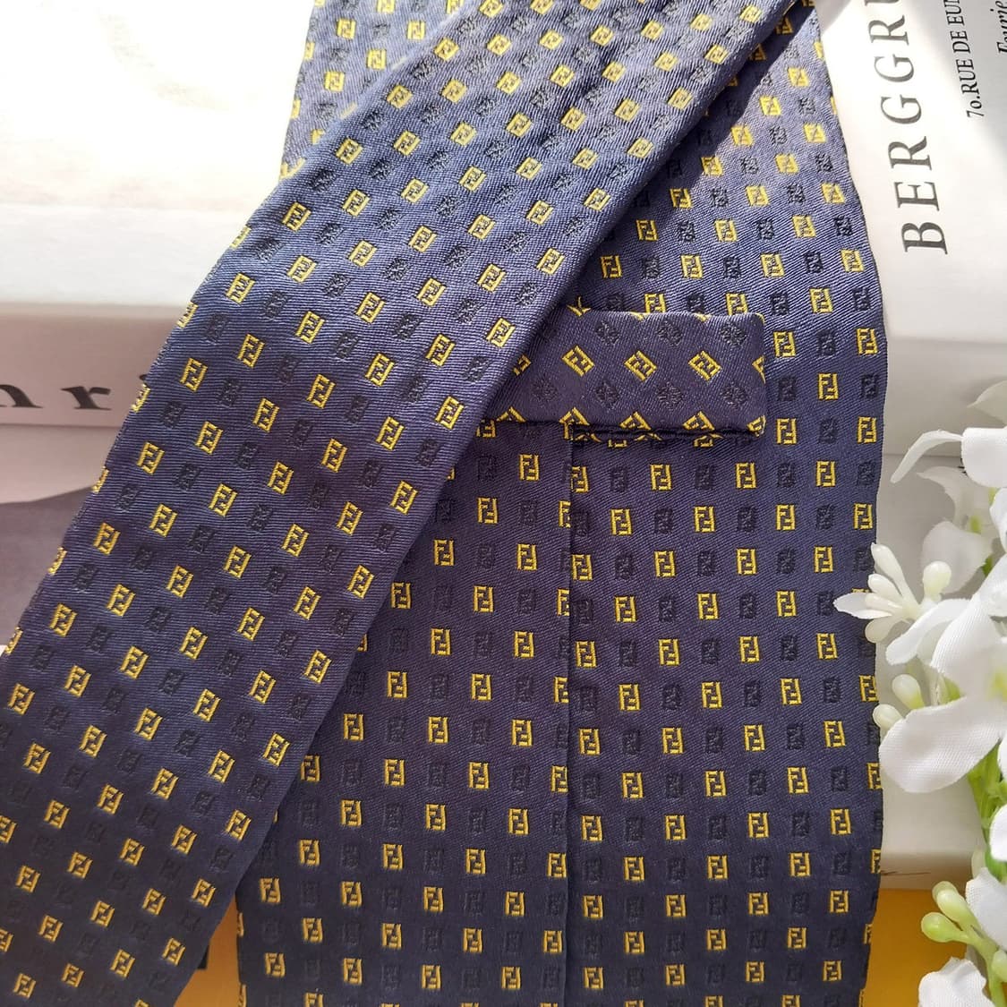 펜디 실크 네이비 FF 주카 로고 넥타이 10.5cm A+등급 K1543 상품이미지7