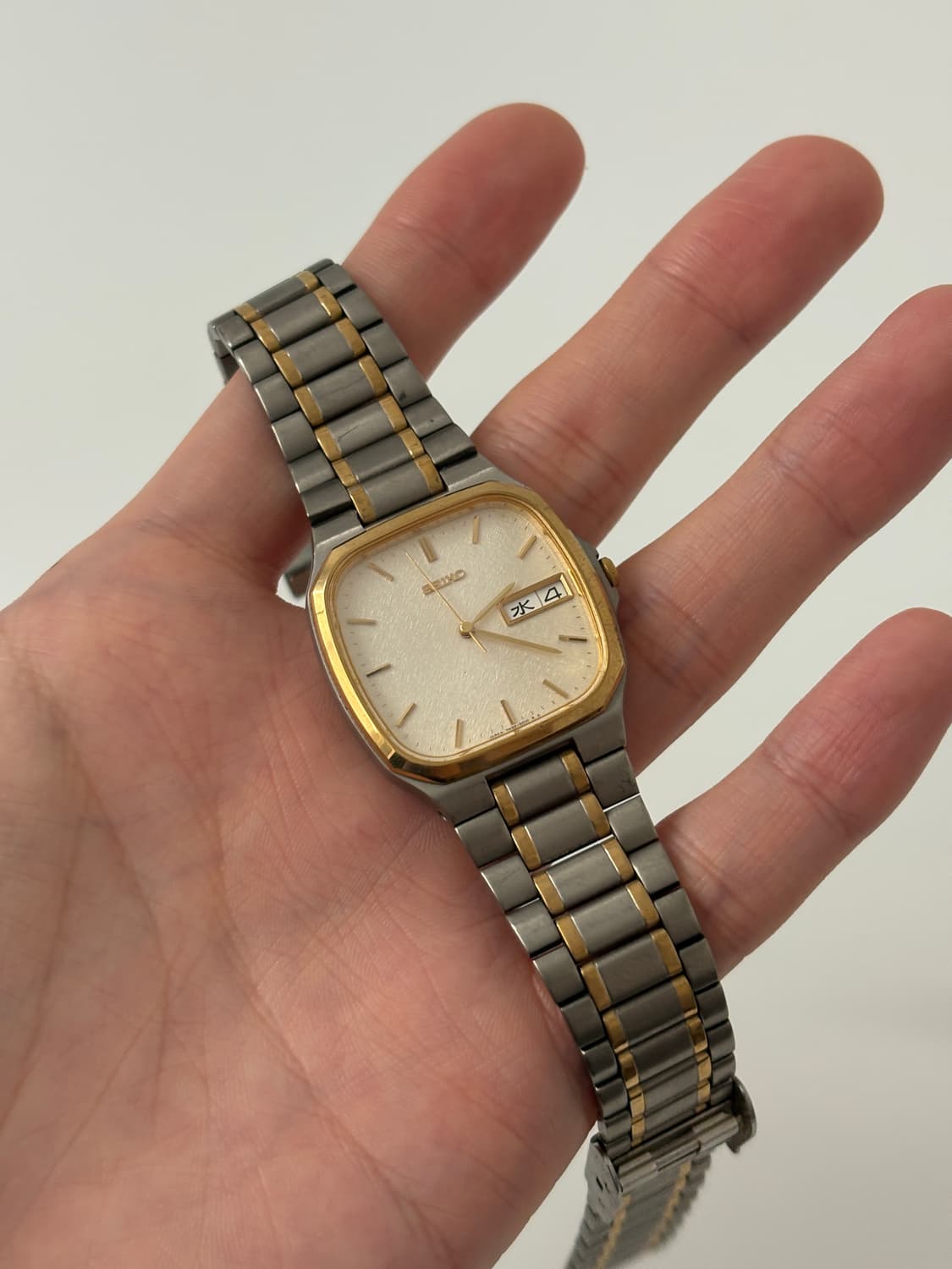 1990s Texture Titanium Square Quartz 상품이미지1