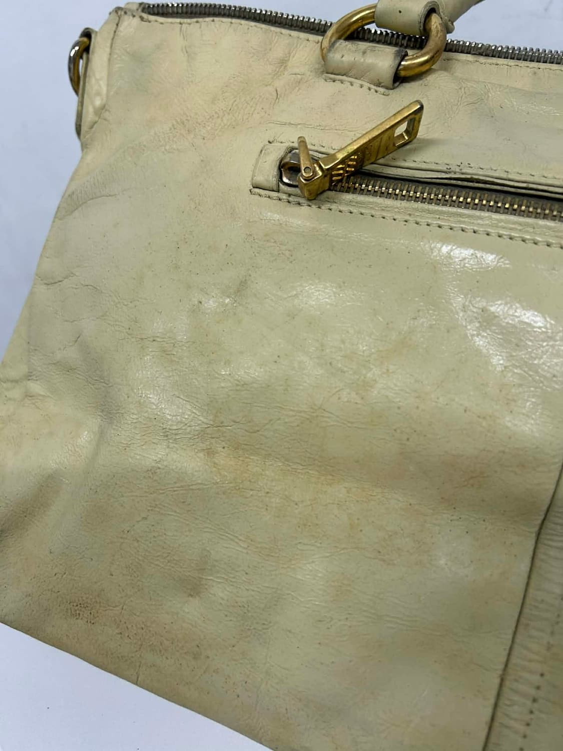 프라다 빈티지 레더 숄더백 토트백 상품이미지5