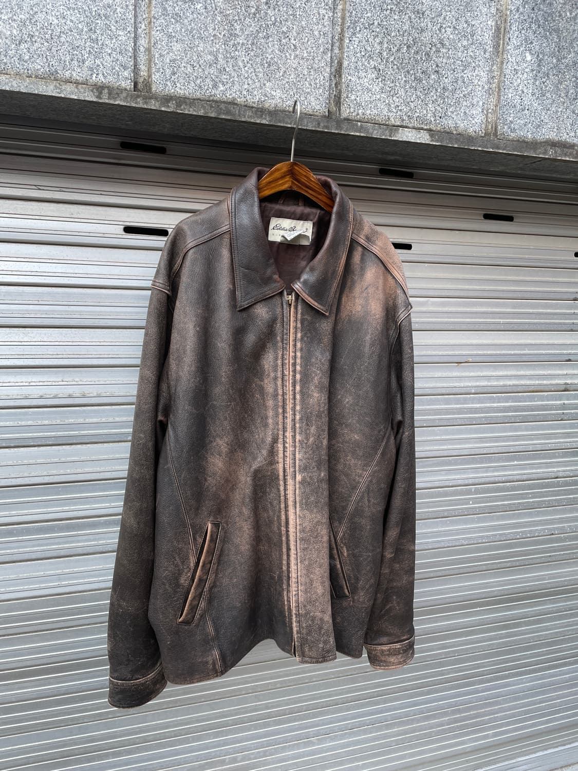 90s Eddie Bauer Distressed Leather Jk 상품이미지1
