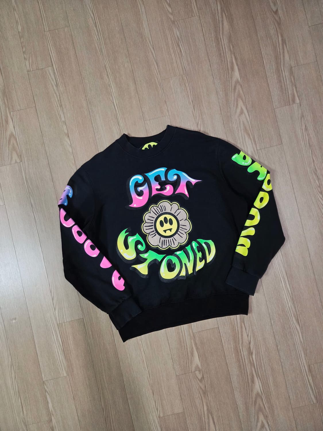 BARROW 블랙 프린트 맨투맨 티셔츠 상품이미지3