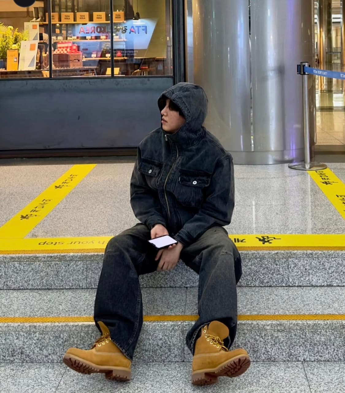 (L) 에이카화이트 데님 후드 트러커 자켓 상품이미지2