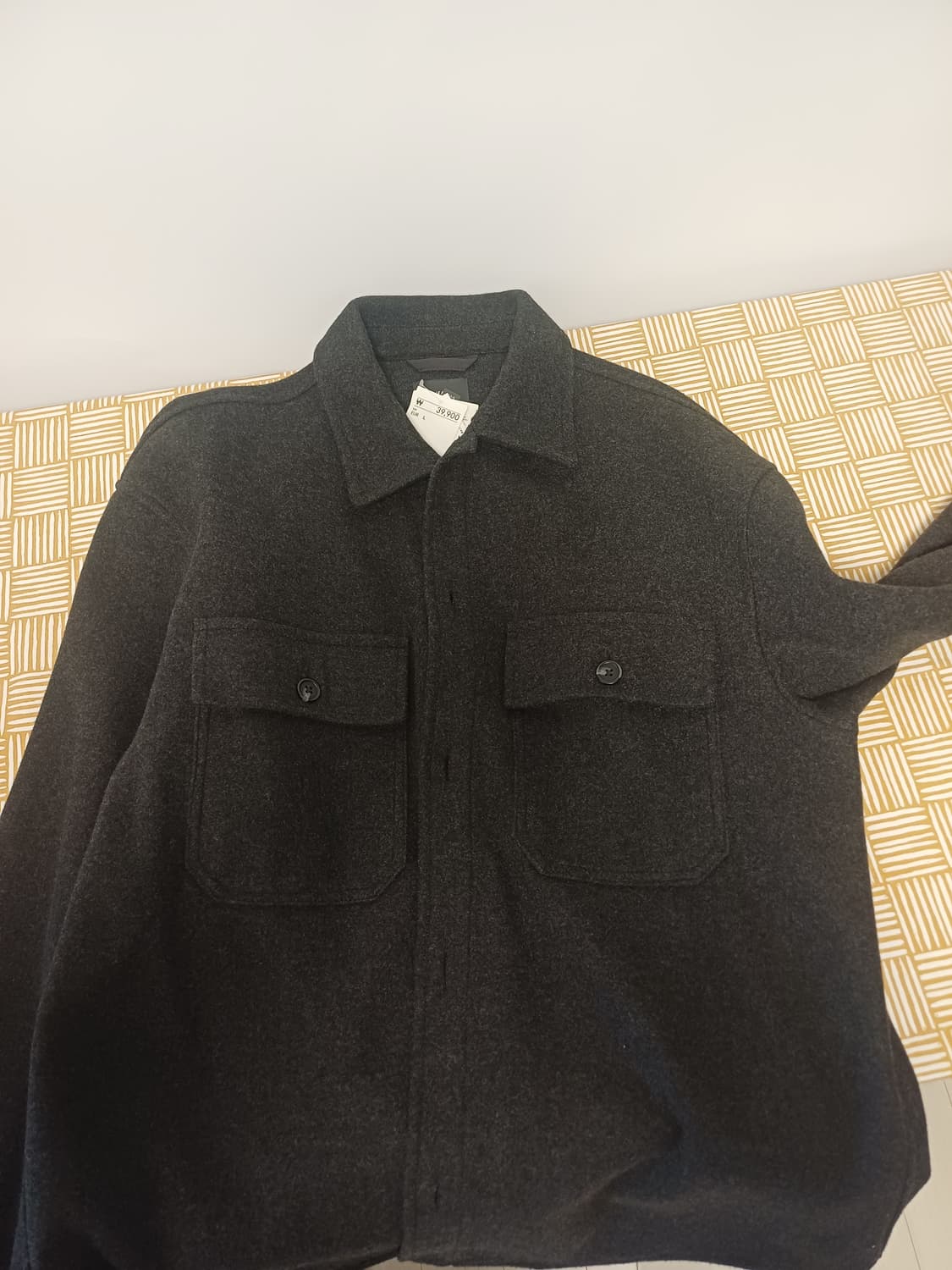 [새상품]H&M 릴랙스핏 셔켓 자켓 차콜그레이 L(실측100~105) 상품이미지5