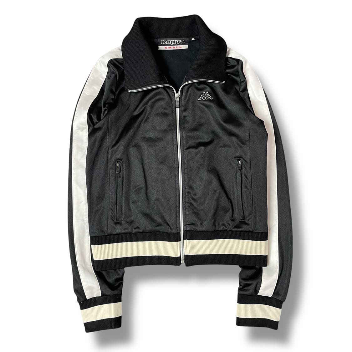 카파 키즈 블랙 화이트 라인 하이넥 져지 집업 S 상품이미지1