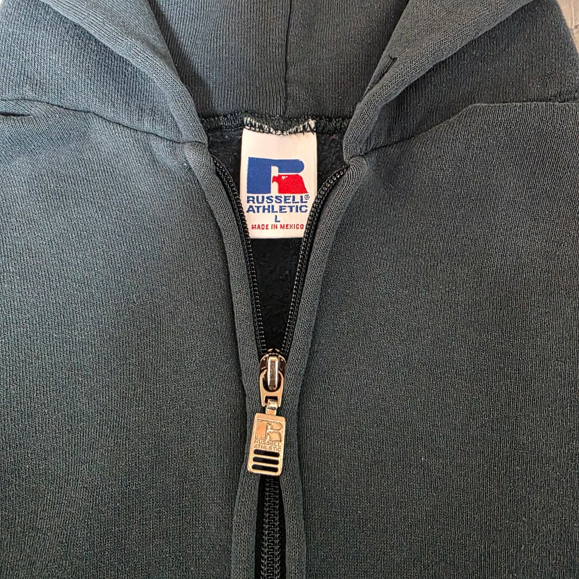 [L] 90s 빈티지 러셀 애슬레틱 후드집업 포레스트 그린 상품이미지7