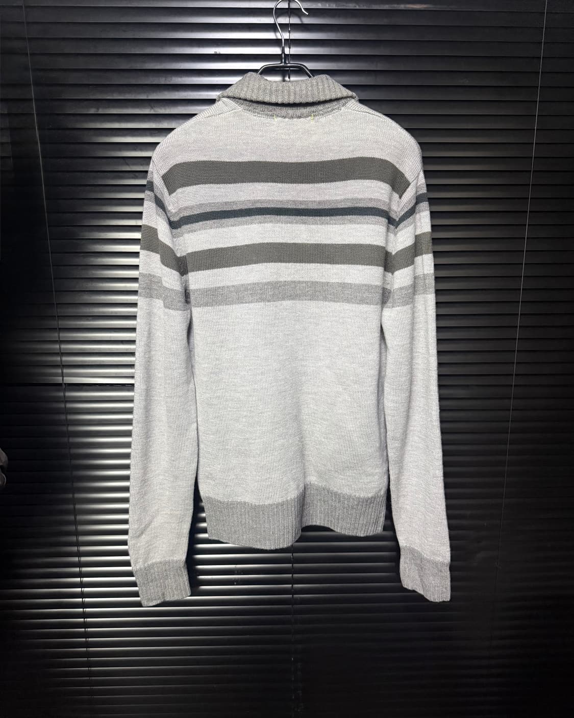 DKNY 도나카란 스트라이프 메리노 울 니트 집업 M 95 뉴욕 미니멀 상품이미지7