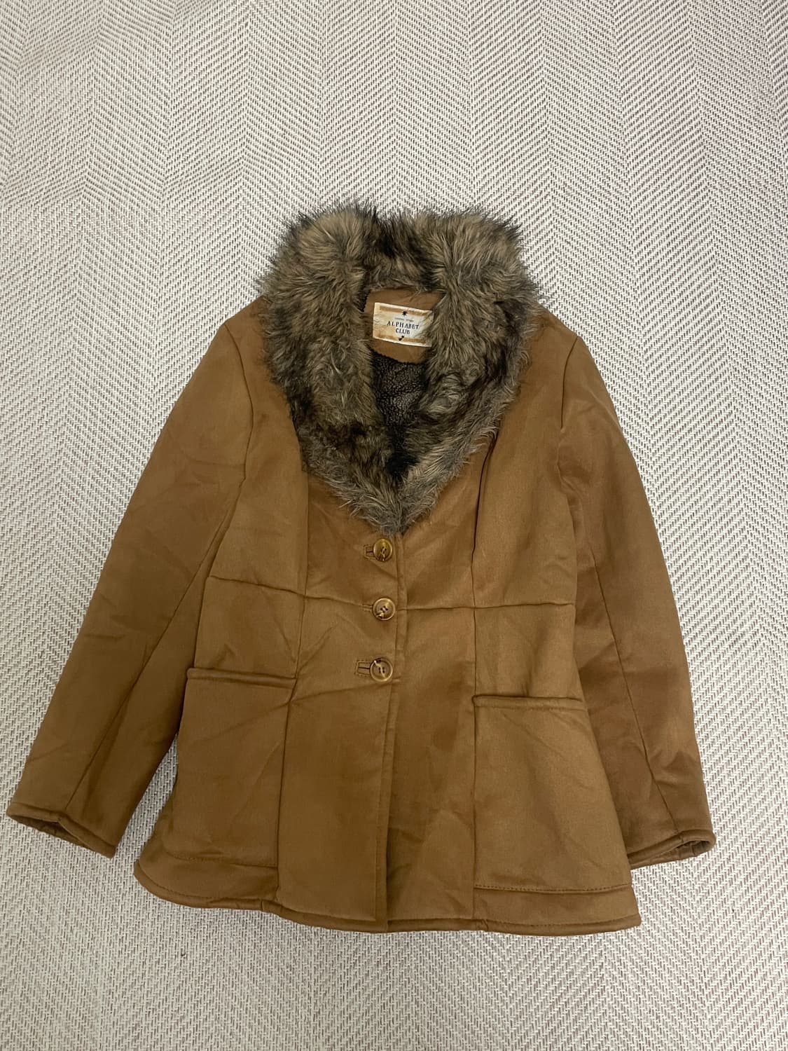 ALPHABET CLUB 퍼 카라 시어링 자켓 J03291 상품이미지1