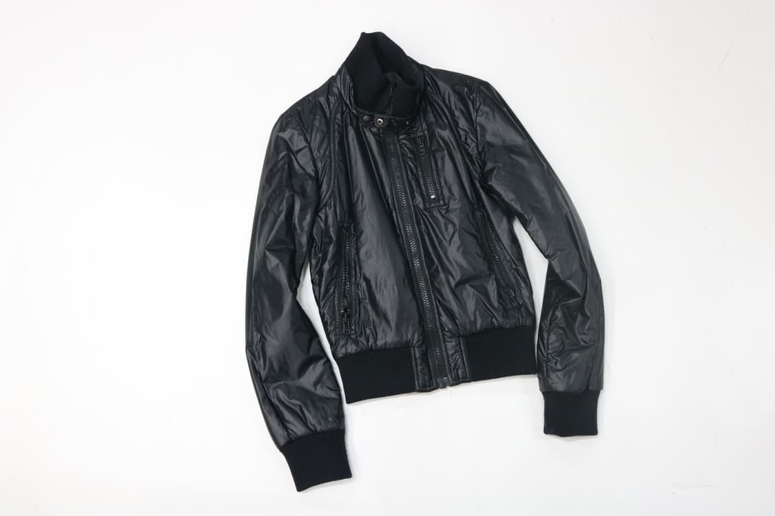 마우지(moussy) 빈티지 블랙 글로시 하이넥 블루종 자켓 상품이미지2