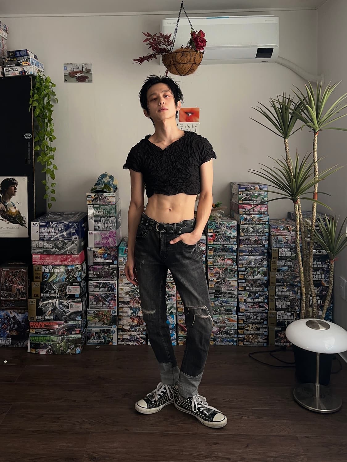 Nine Hertz 디스트레스 & 리프드 진 상품이미지3