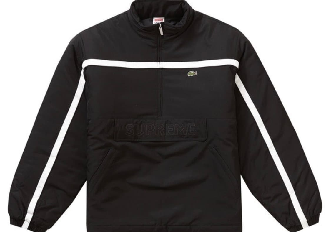 [L] 슈프림 x 라코스테 퍼피 하프집 풀오버 블랙 상품이미지1