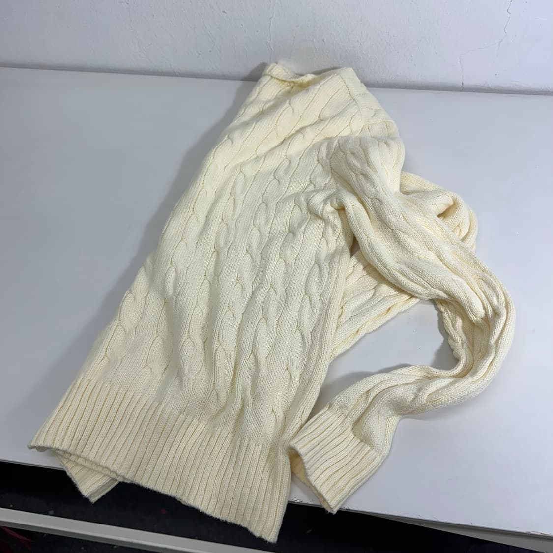 우먼XS-S 폴로 랄프로렌 크림 꽈배기니트 상품이미지6