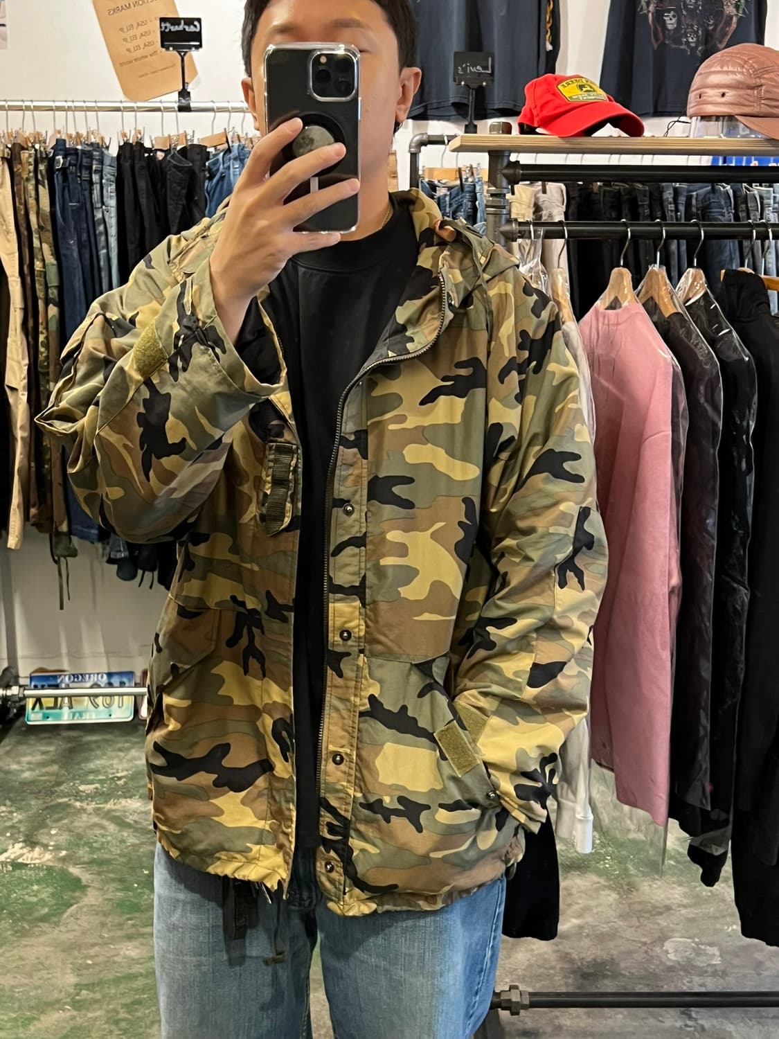 [L] 우드랜드 패턴 카모 바람막이 후드 자켓 상품이미지4