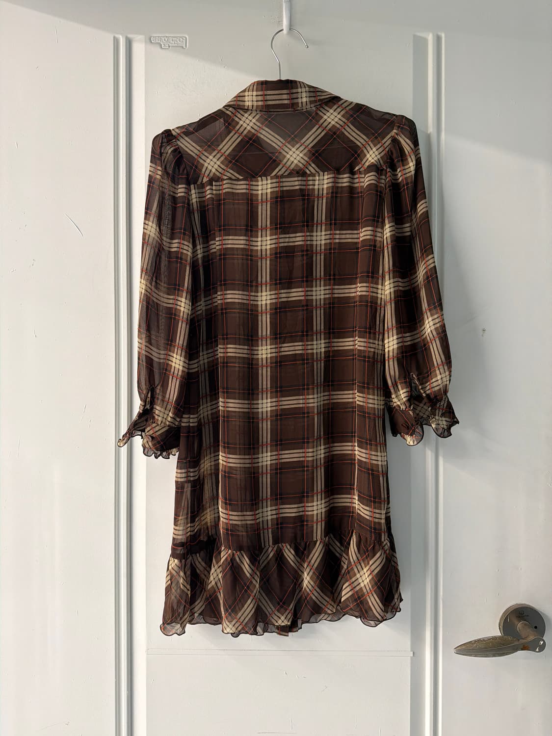 일본빈티지 L’EST ROSE 브라운 시스루 원피스 상품이미지10