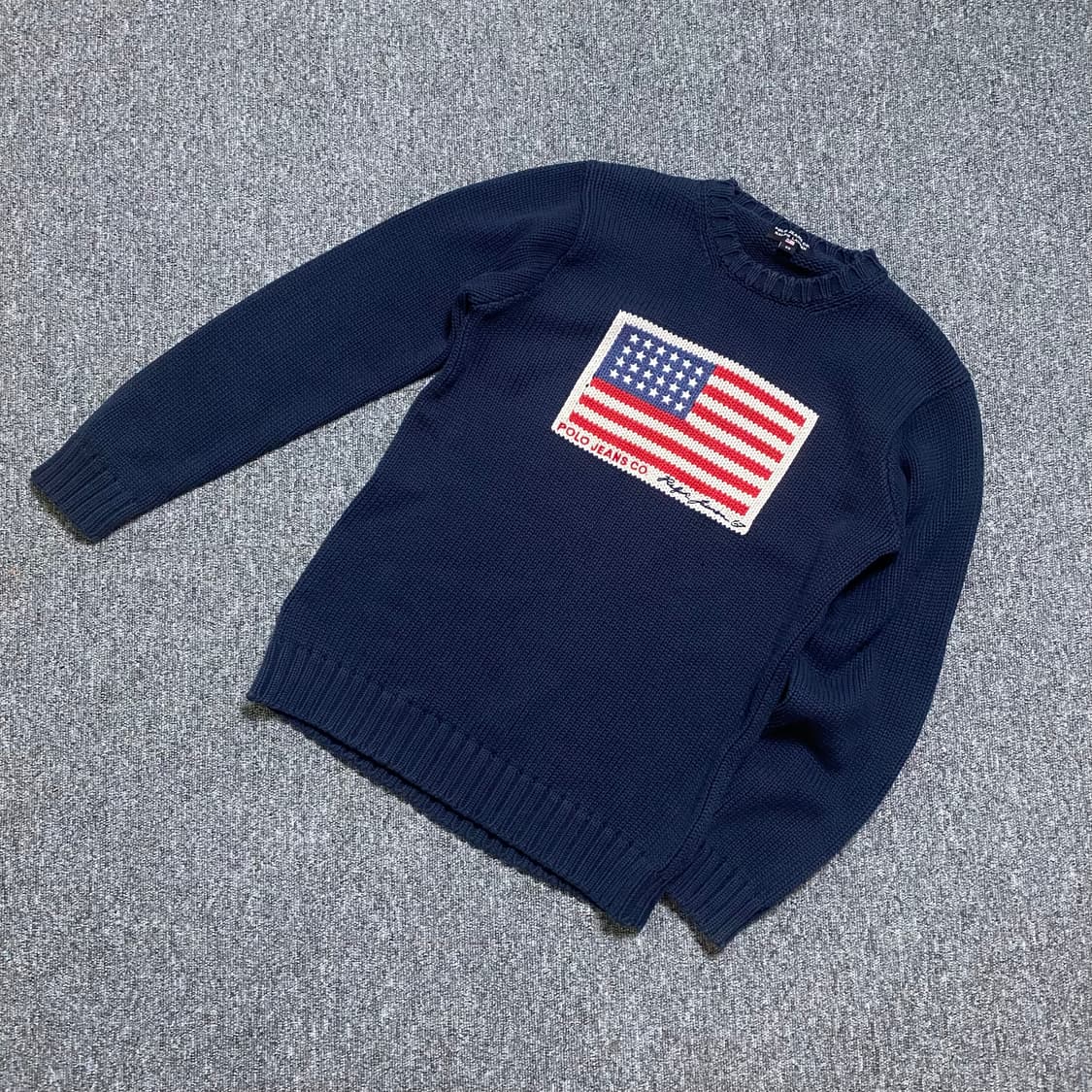 🌊Polo jeans 성조기 heavy cotton knit 상품이미지1