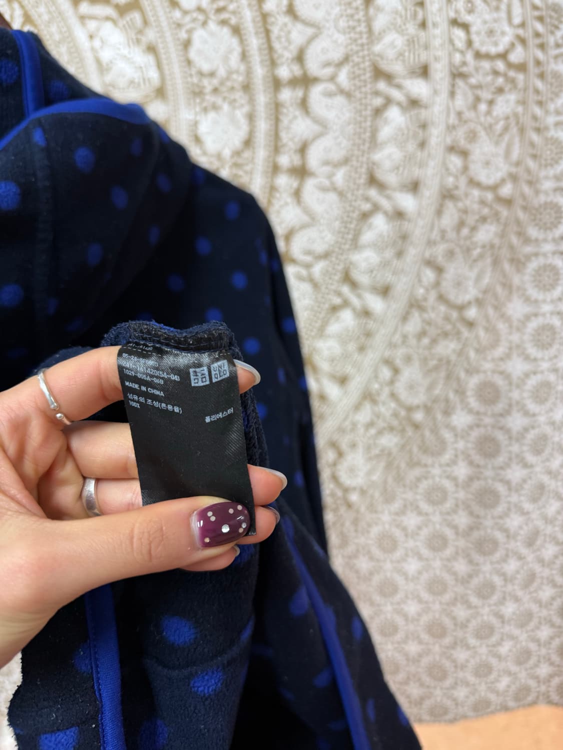 유니클로 여성 도트 후드 후리스 (Z1043) 상품이미지5