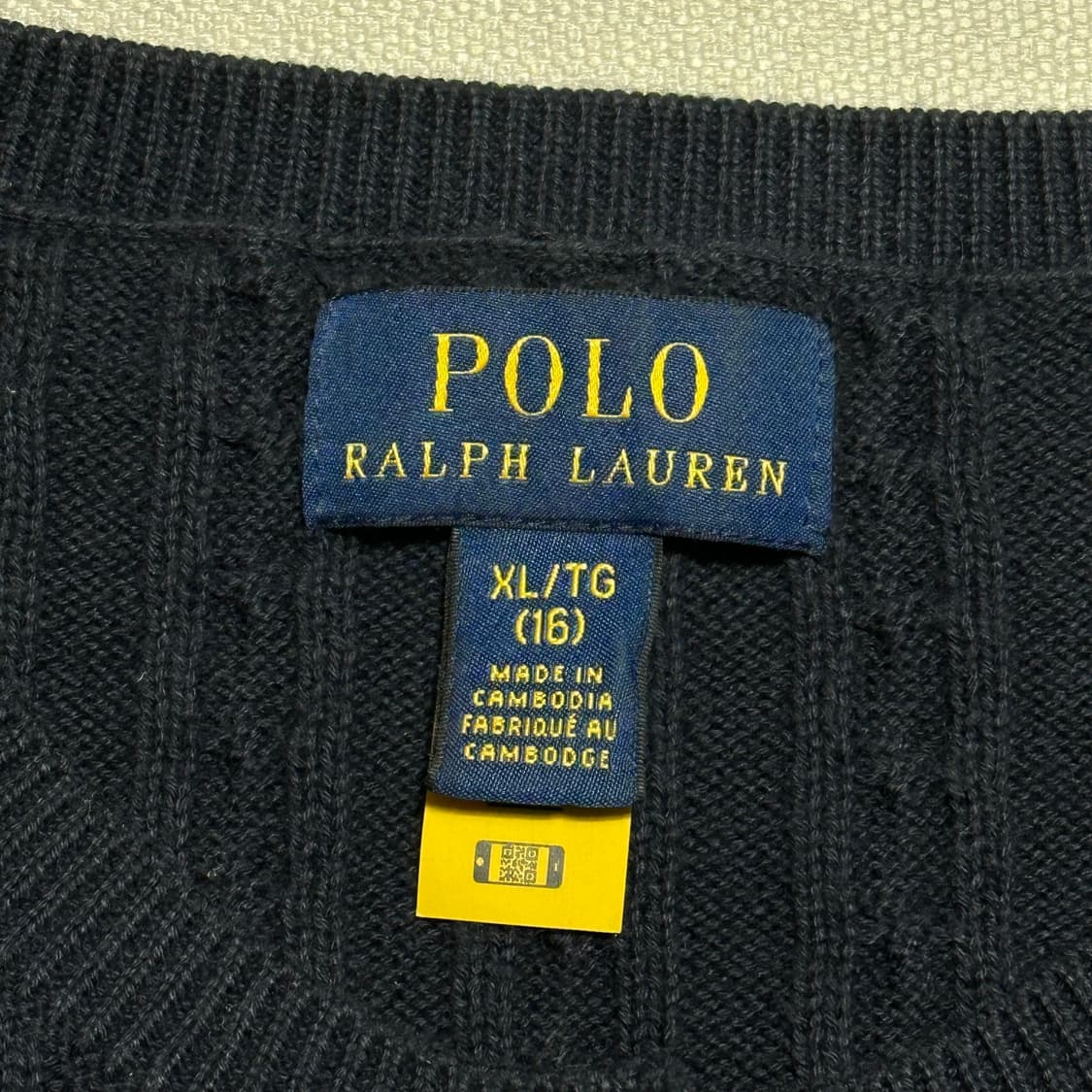 Polo Ralph Lauren 여성 화이트포니 네이비 케이블 가디건 상품이미지3