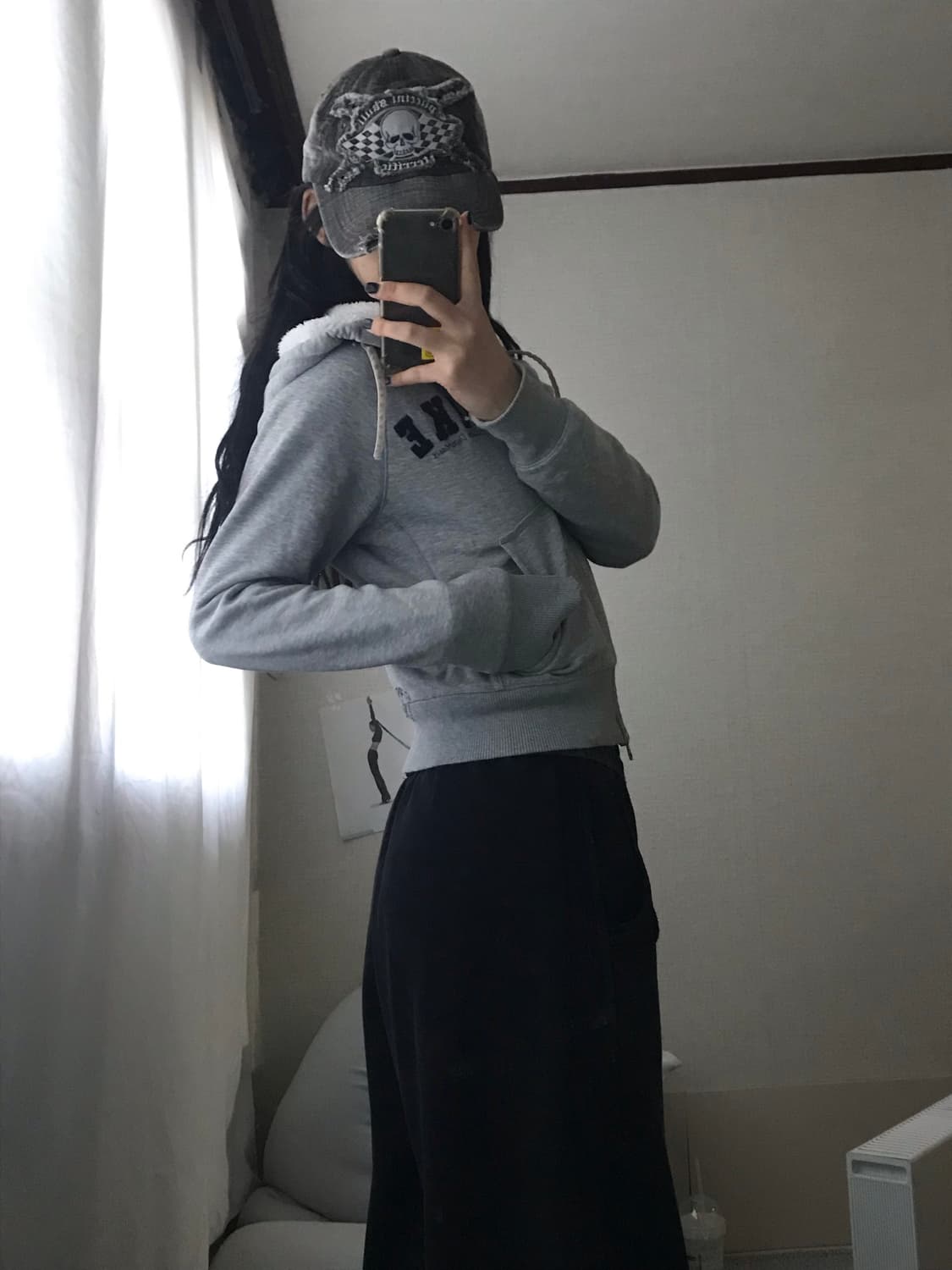 나이키 그레이 투웨이 퍼후드집업 상품이미지4