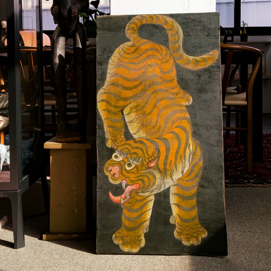 Antique Tibetan Tiger Wood Panel Paintin 상품이미지10