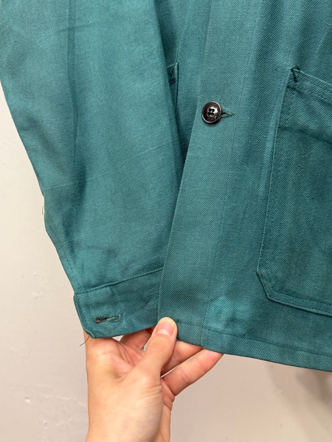 French Work Jacket Teal Green 상품이미지4