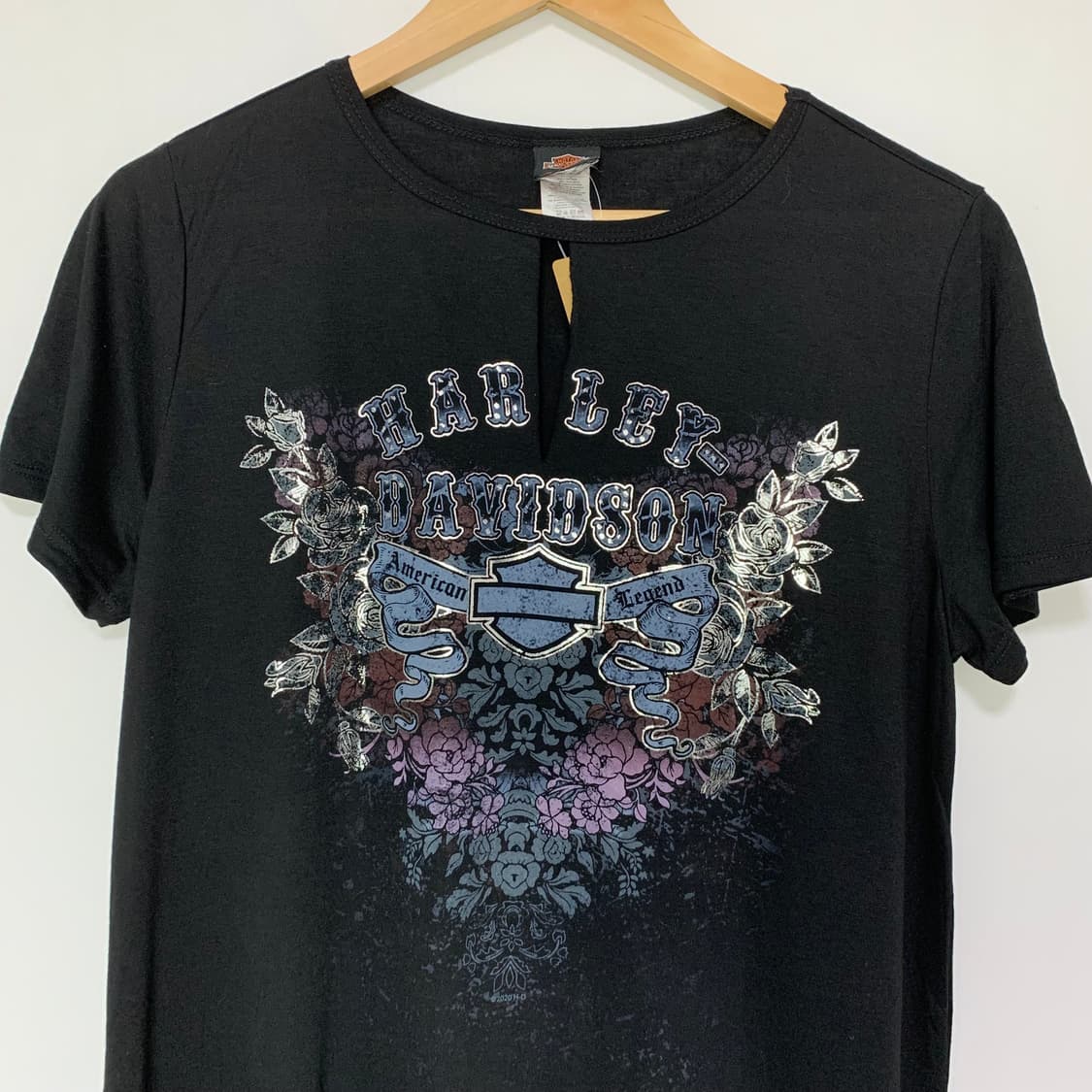 할리데이비슨 빈티지 글리터 프린팅 컷팅 반팔 티셔츠 XL 상품이미지4