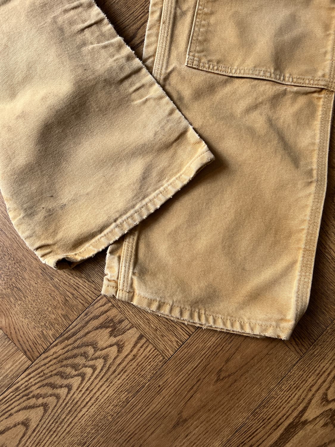 [32]칼하트 Made in USA 빈티지 페이딩 브라운 더블니 워크팬츠 상품이미지6