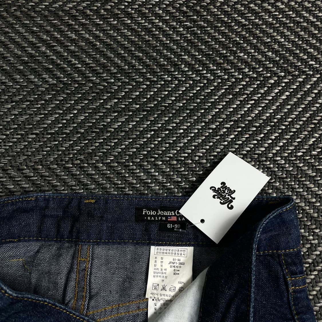 폴로 랄프로렌 레더 로고 데님 스커트o 3628 상품이미지4