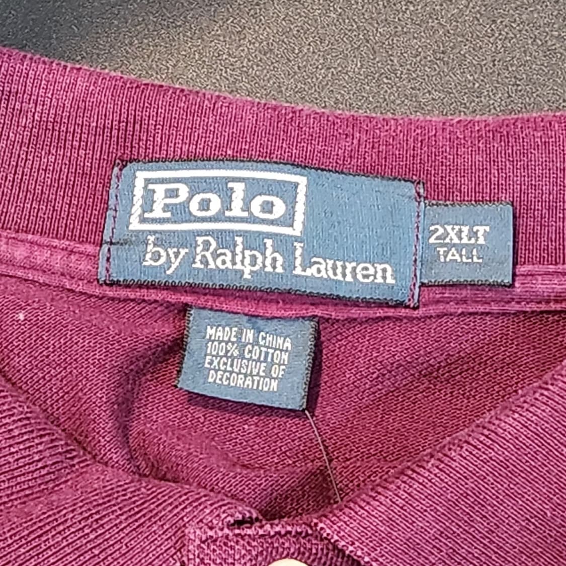 폴로 랄프로렌 버건디 긴팔 카라티 (2XL Tall / 빅사이즈) 상품이미지2