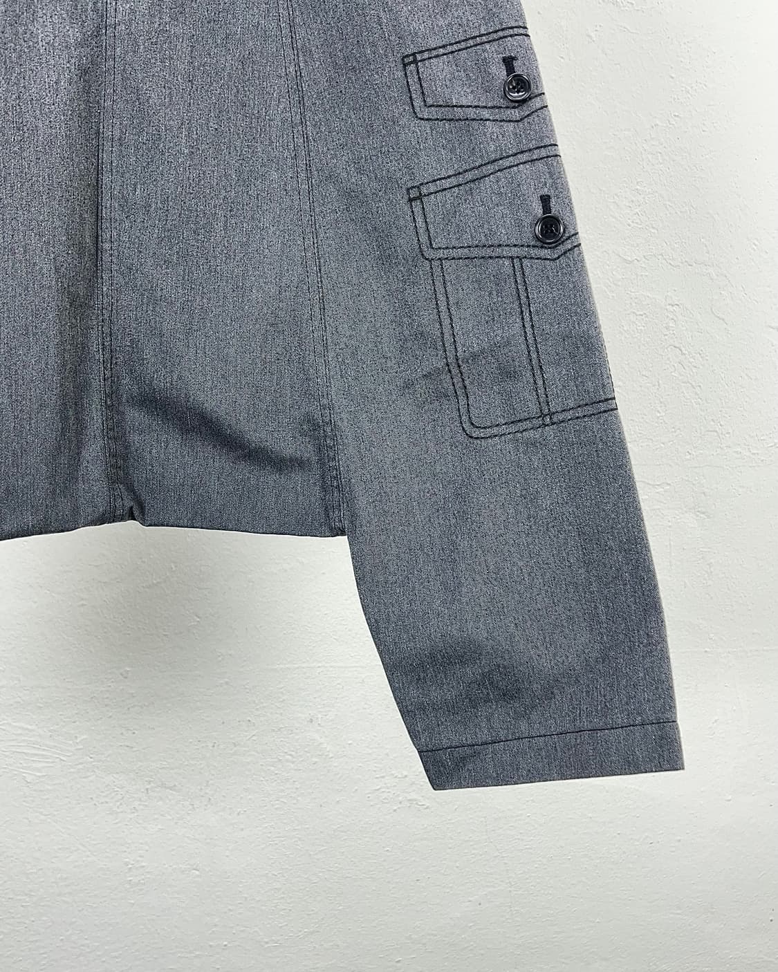 꼼데가르송 블랙 그레이 사루엘 스티치 페이크 포켓 팬츠 상품이미지5