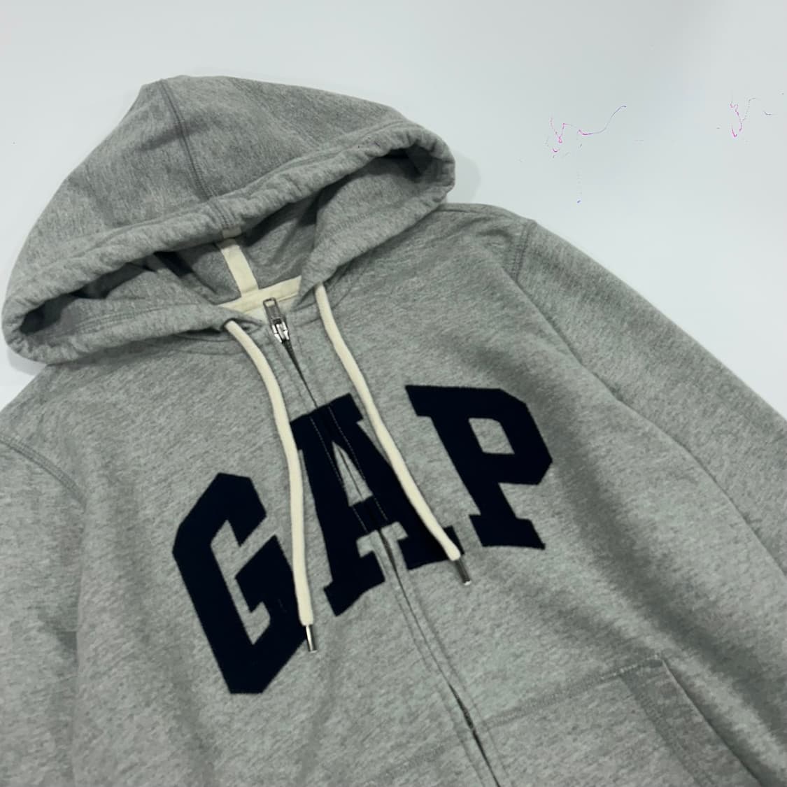 Gap 갭 딥네이비 로고 그레이 후드집업 상품이미지4