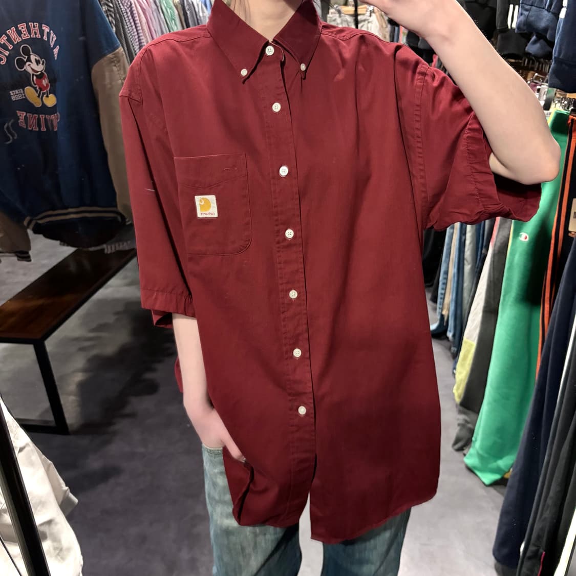 [IM] Carhartt 칼하트 반팔 셔츠 다크레드 상품이미지3