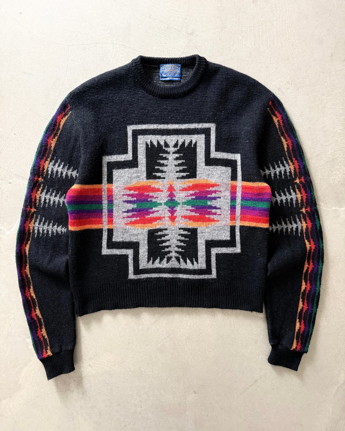 80s Pendleton Navajo Aztec Wool Sweater 상품이미지1
