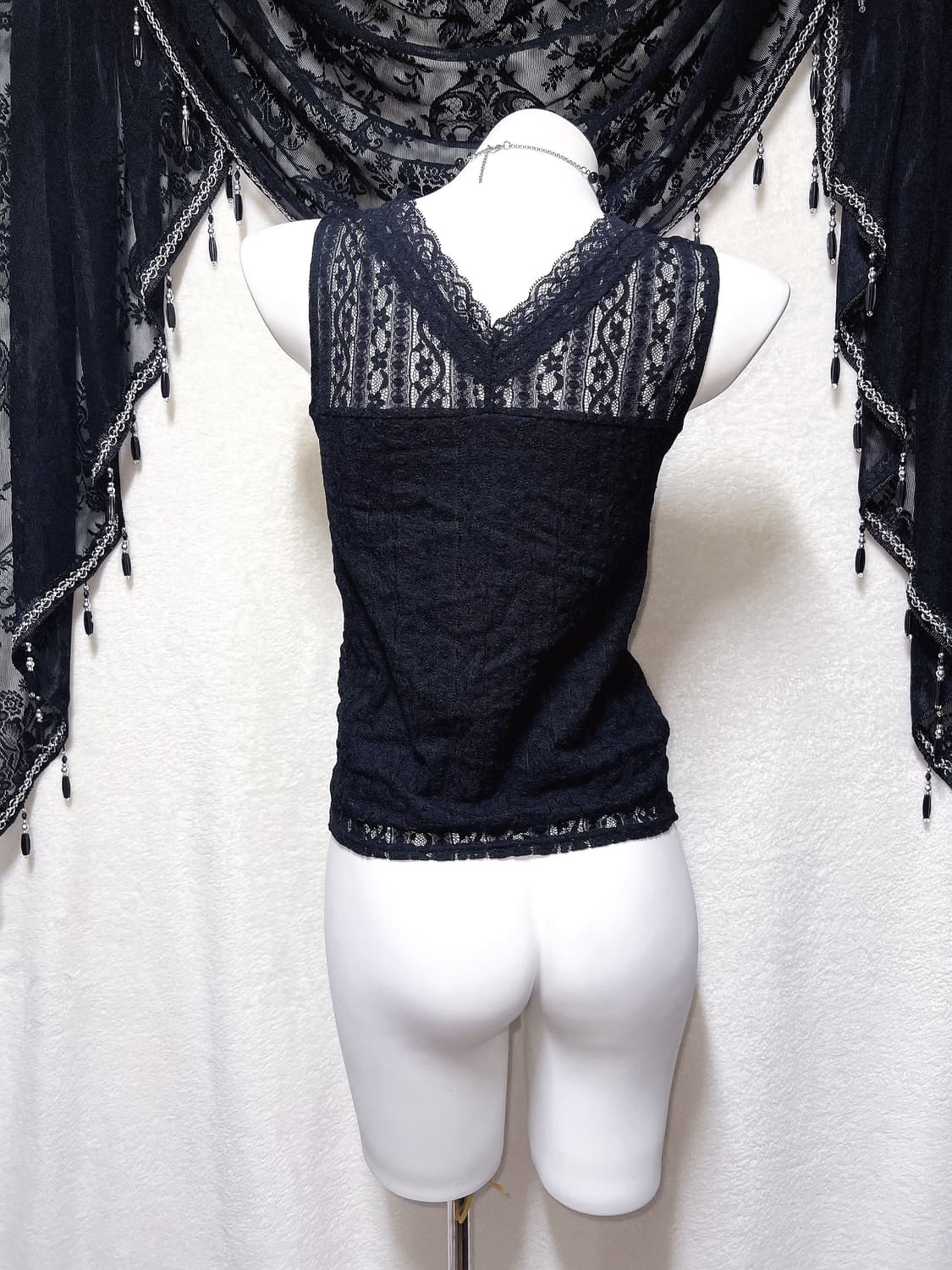 로맨틱고딕 고스펑크 오네갸루 레이스 슬리브리스 나시 핀터 공겜 페어리 상품이미지6