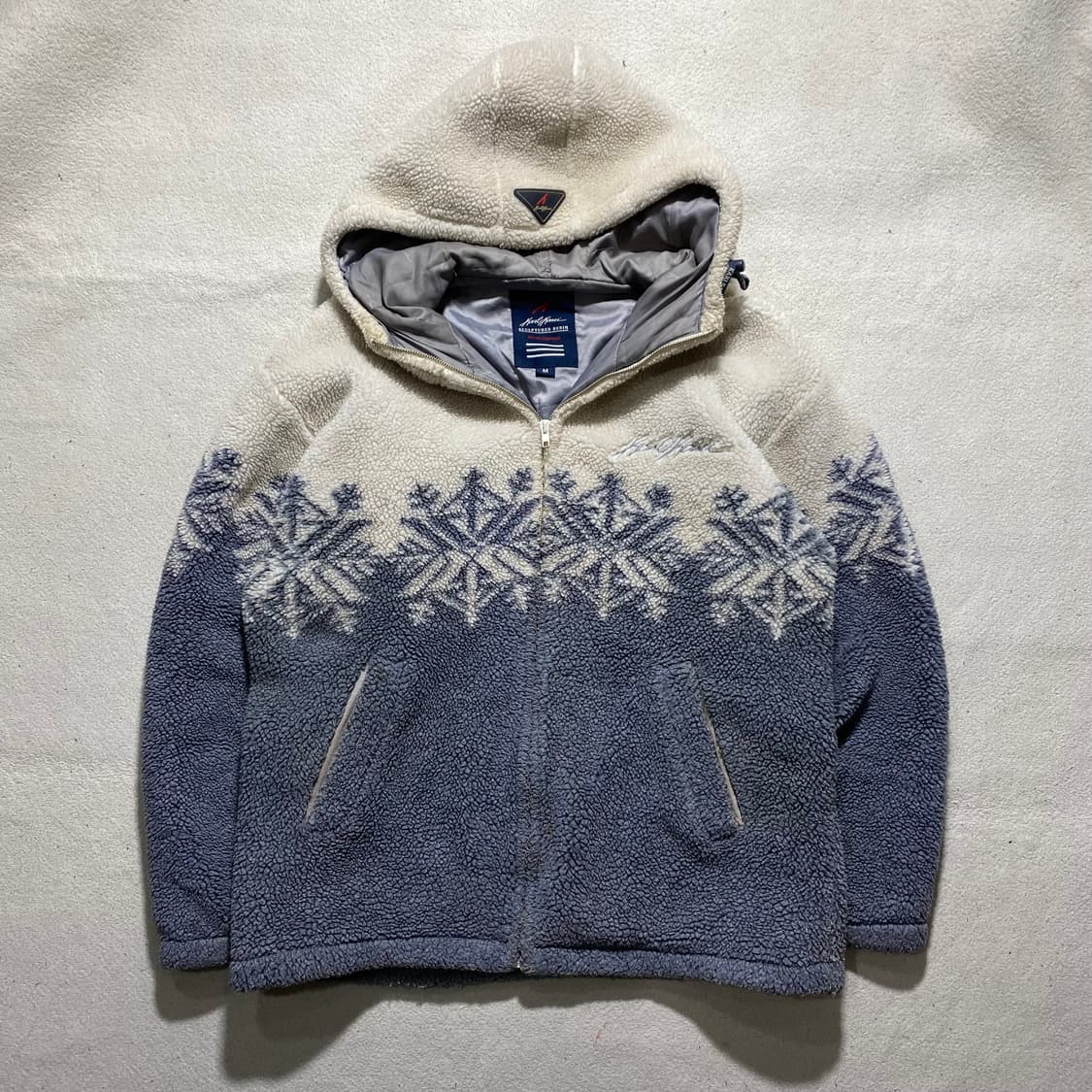 칼카니 눈꽃 패턴 플리스 후리스 후드집업 상품이미지1