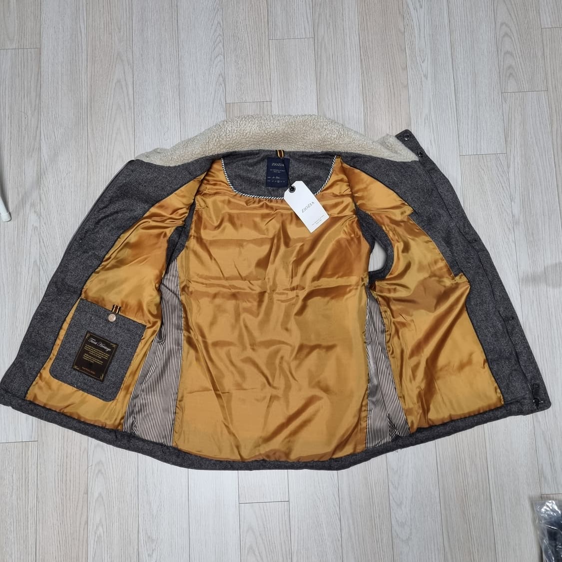 새제품100 지오지아 코듀로이 패치 헌팅 울패딩 조끼 베스트 빈티지 상품이미지8