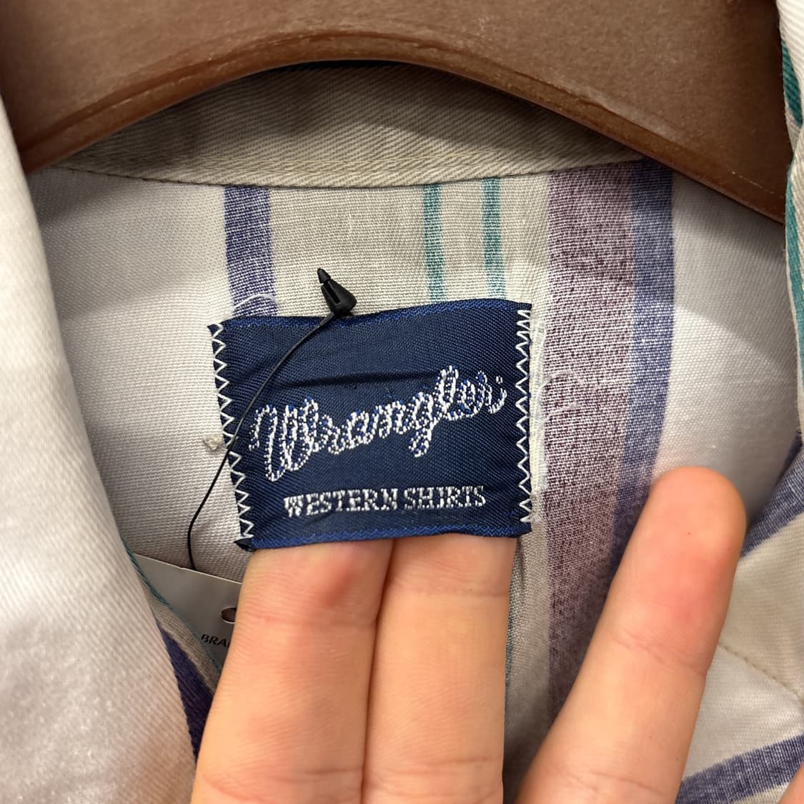 90s 랭글러 멀티 스트라이프 웨스턴 스냅 코튼 셔츠 N1033 상품이미지8