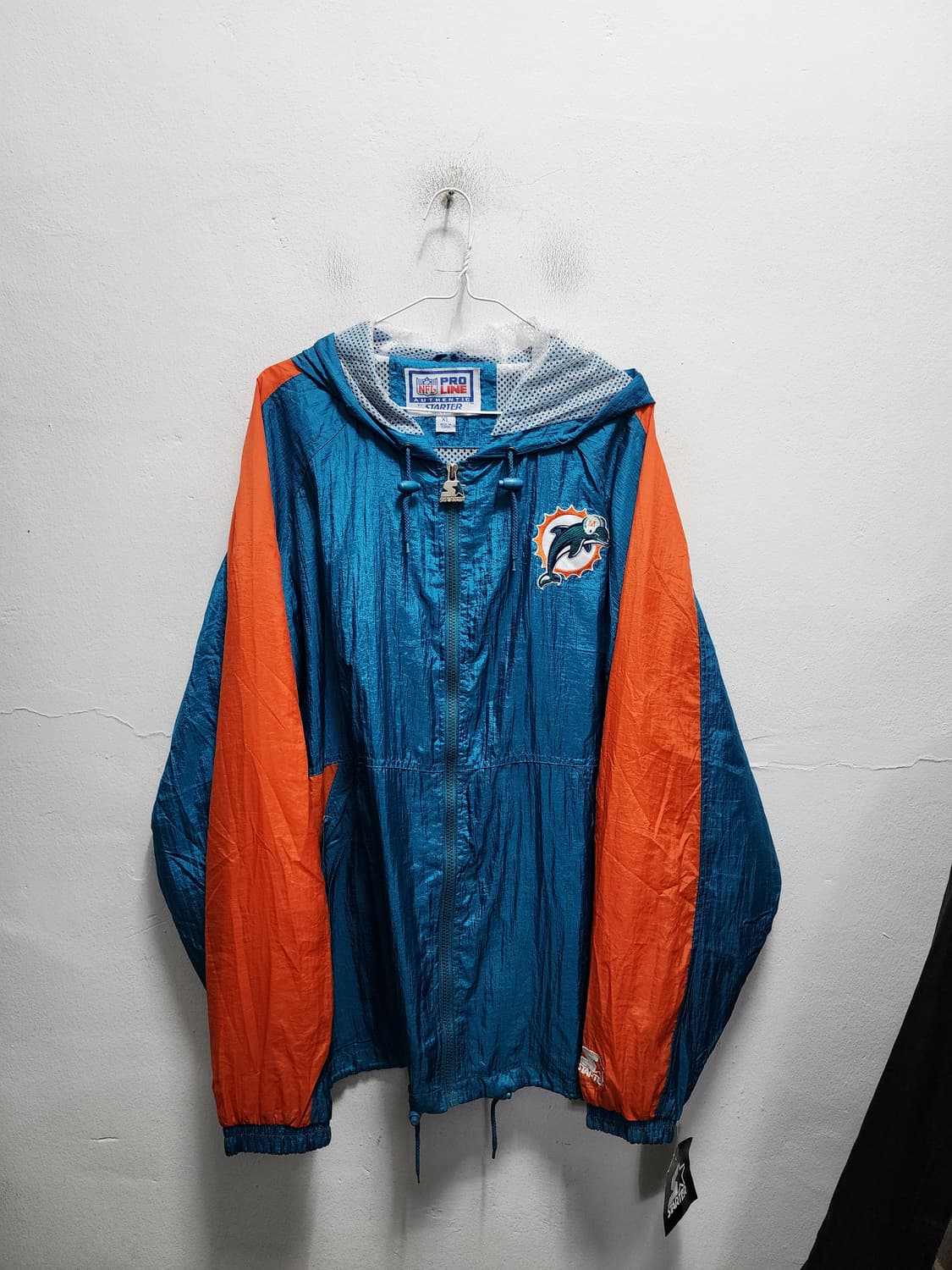 (새상품) 스타터xNFL 90s 마이애미 돌핀스 바람막이 XL 상품이미지1