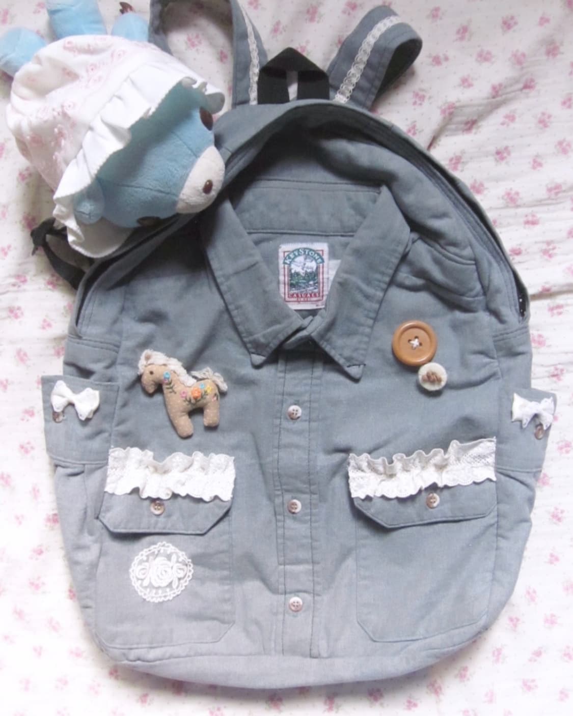 (메이드) 빈티지 데님셔츠 백팩 상품이미지1