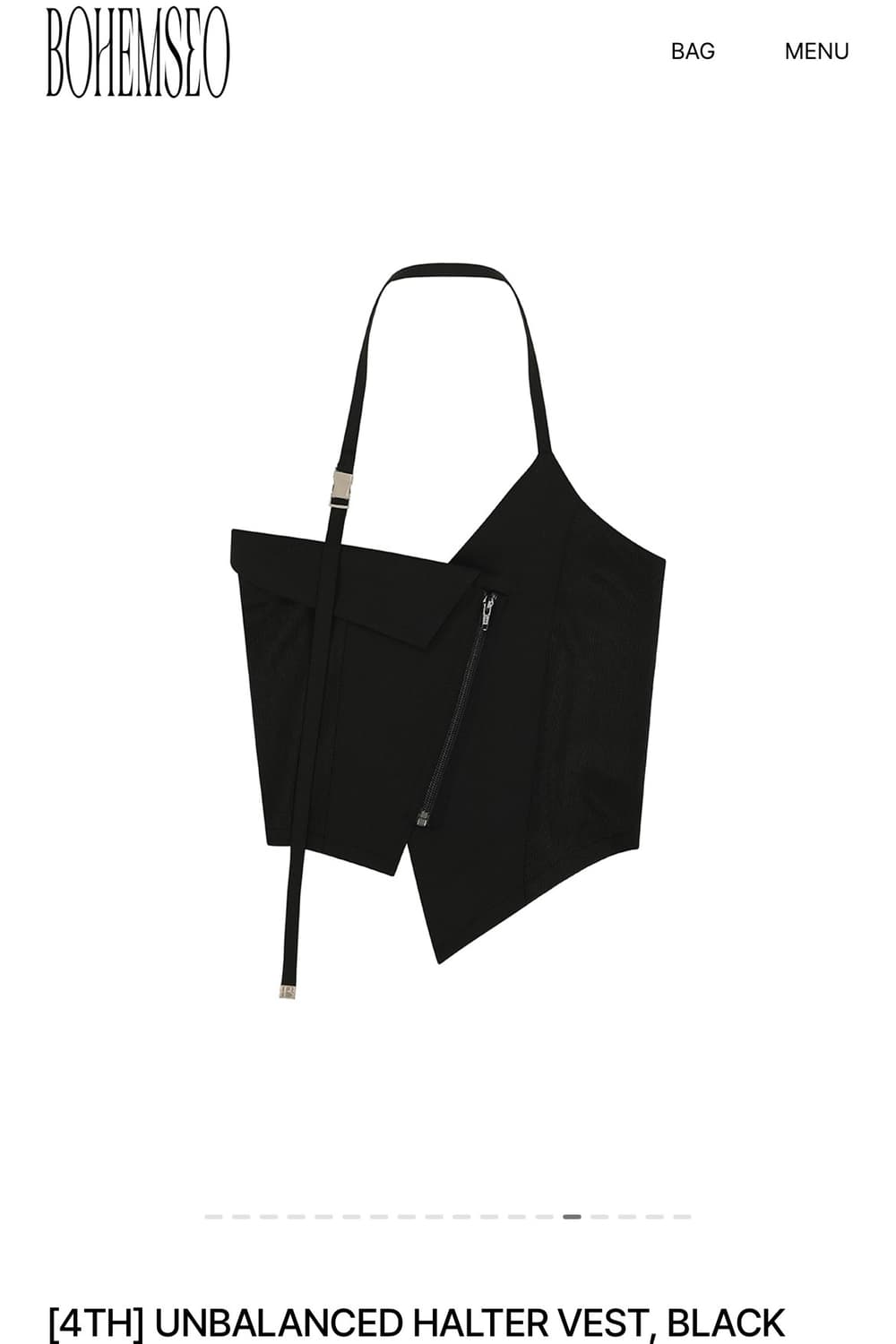 [택O새상품]보헤미안서울 보헴서 언발란스 홀터탑 베스트 블랙 상품이미지1