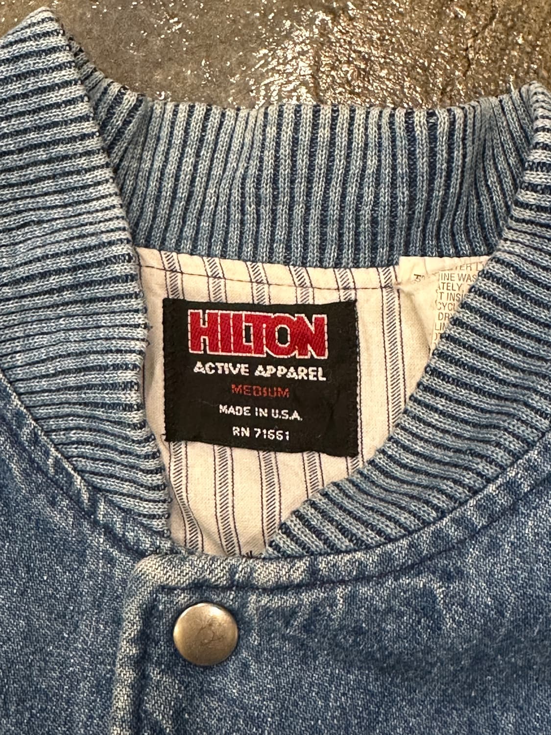 90s USA Hilton 데님 야구 점퍼 M 상품이미지4