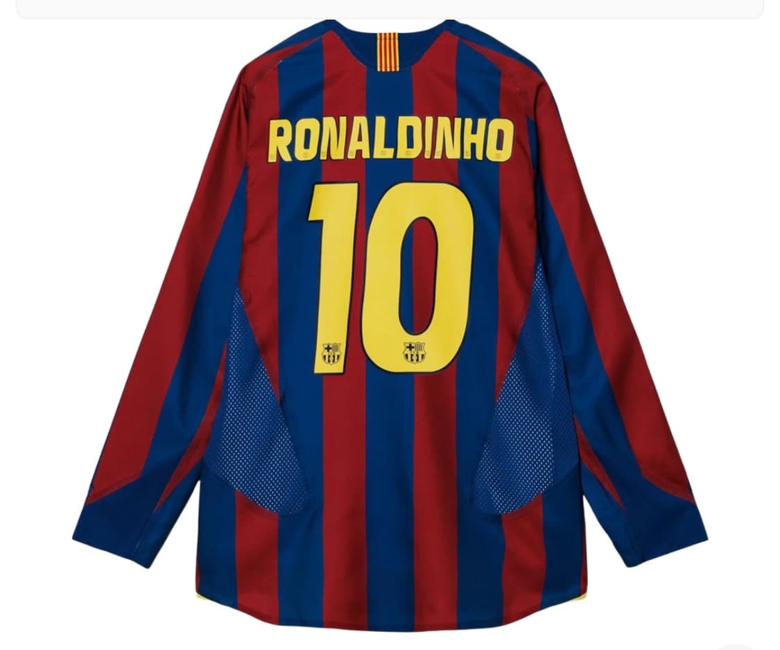 (L) 나이키 호나우지뉴 FC 바르셀로나 2005/06 레트로 사커 레플 상품이미지1