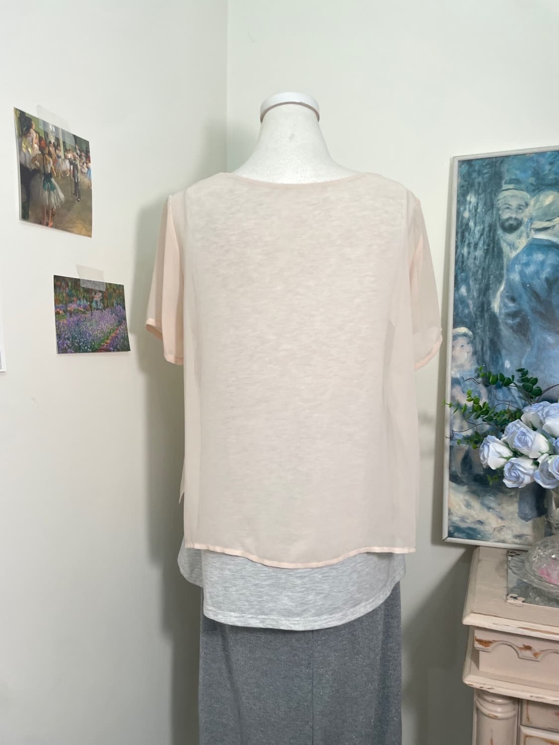 sheer pink cotton inner summer top 상품이미지4