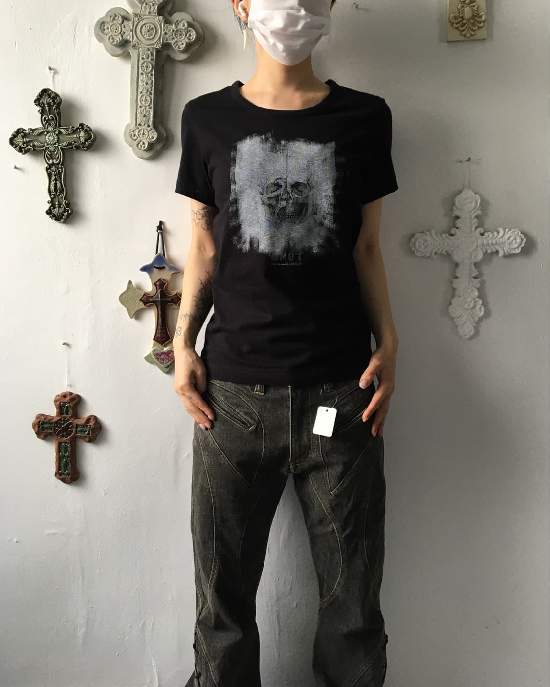 Skull printing t shirt 상품이미지1