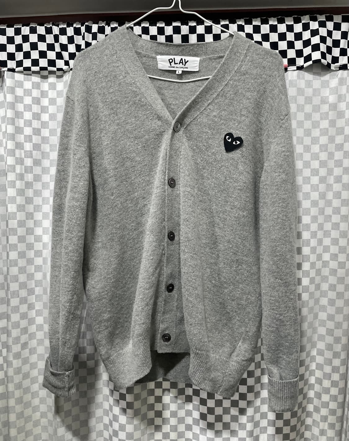 꼼데가르송 가디건L 그레이 블랙와펜 (세탁완료) 상품이미지1