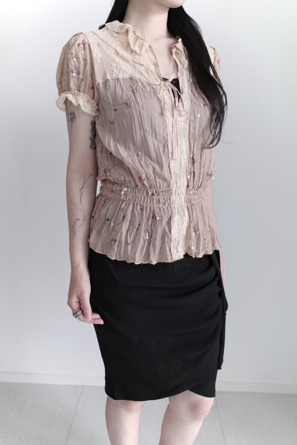 see-through sequin blouse 상품이미지6