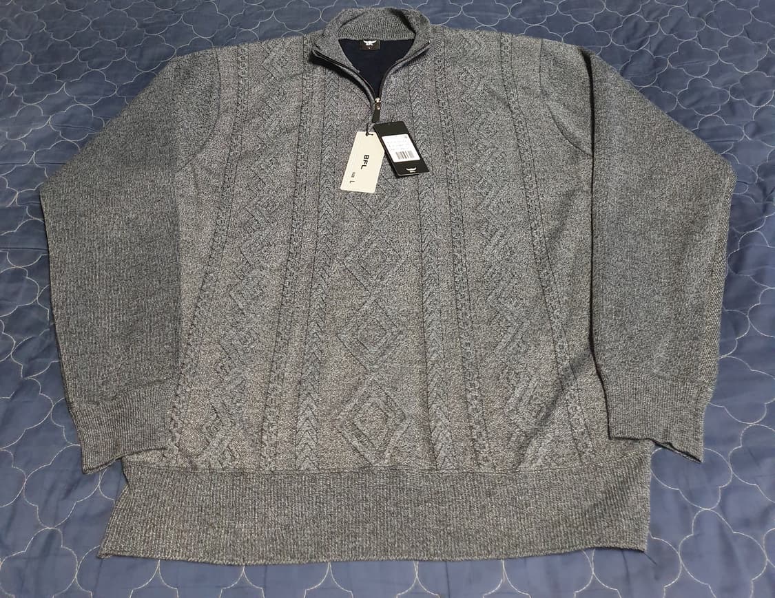 (새상품) BFL 하프집업 기모 니트 그레이 (L) 상품이미지1