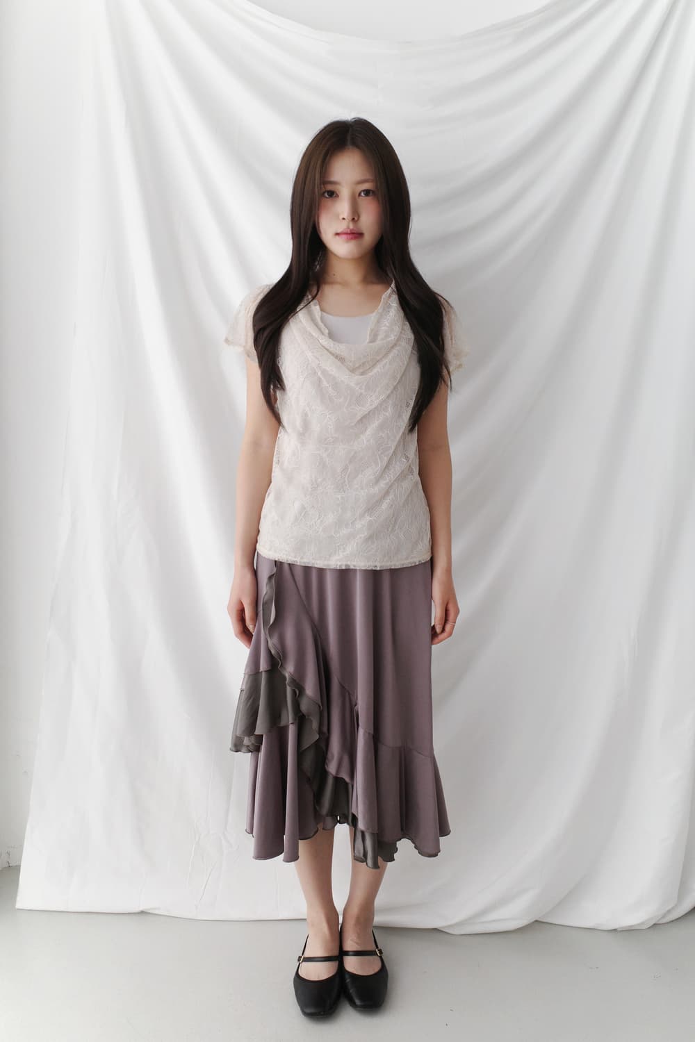 lace draping half T  상품이미지4