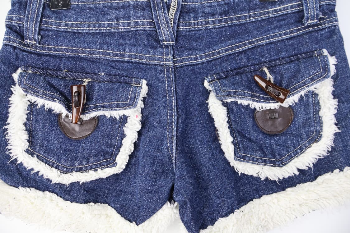 Vintage y2k denim fur shorts 상품이미지8