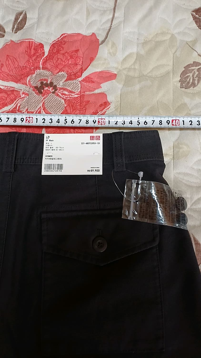 유니클로 미사용 와이드블랙팬츠 29인치 기장95 상품이미지8